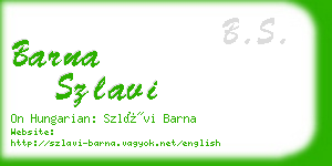 barna szlavi business card